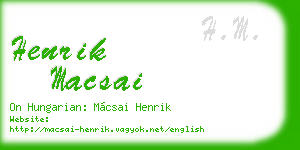 henrik macsai business card