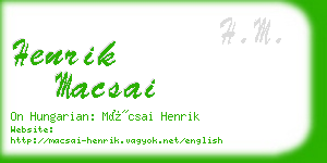 henrik macsai business card
